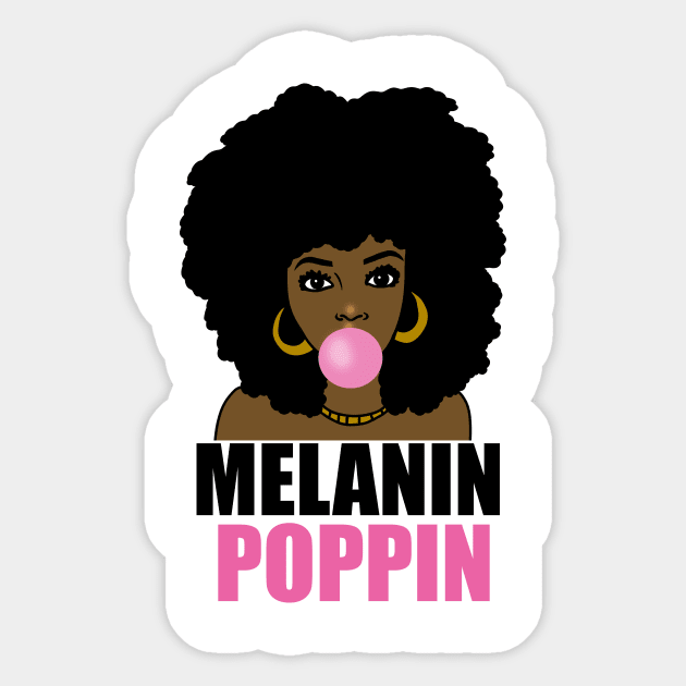 Melanin Poppin Afro Black Girl Magic Sticker by logiamerch